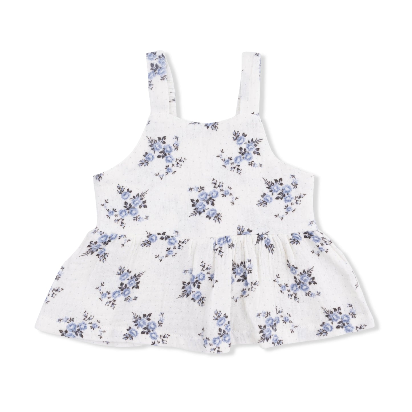 Belle Rosette Dot Peplum Tank With Smocked Waist Pants Set