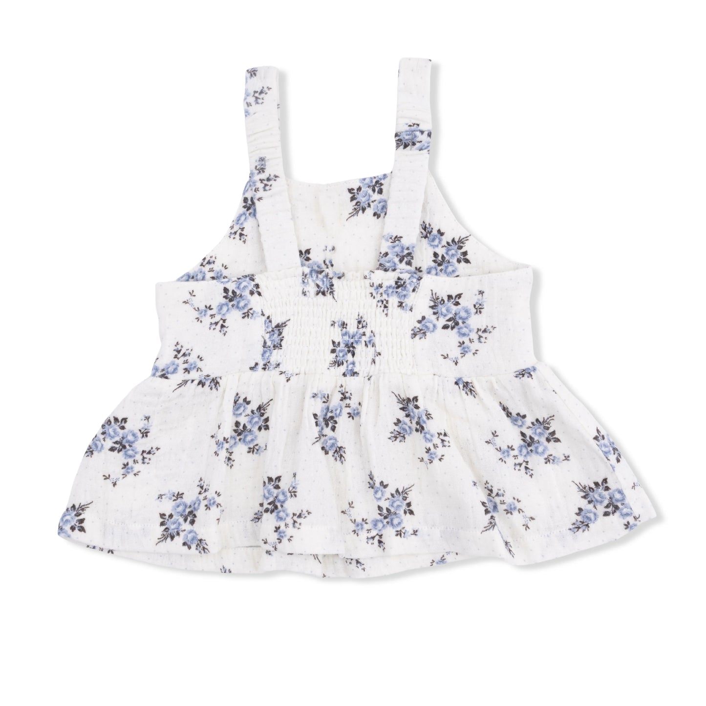 Belle Rosette Dot Peplum Tank With Smocked Waist Pants Set