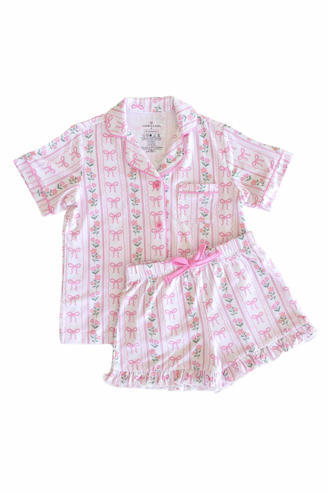 Girl’s Two Piece Short Lounge Set | Coquette Garden