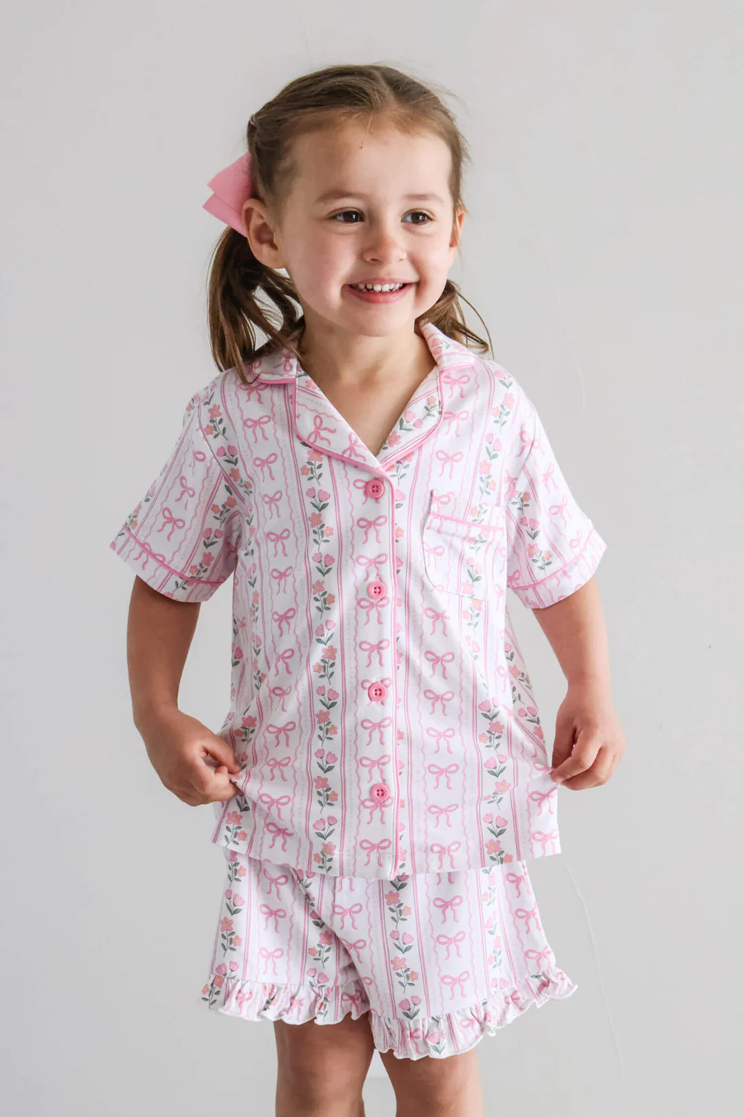 Girl’s Two Piece Short Lounge Set | Coquette Garden