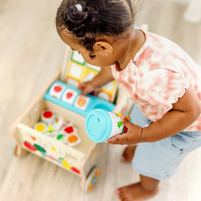 Wooden Shape Sorting Grocery Cart