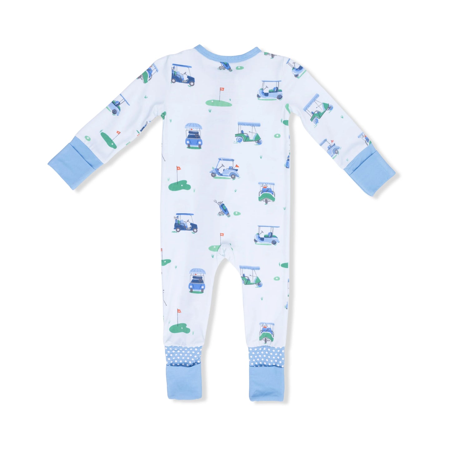 Vintage Golf Carts Blue Convertible Romper