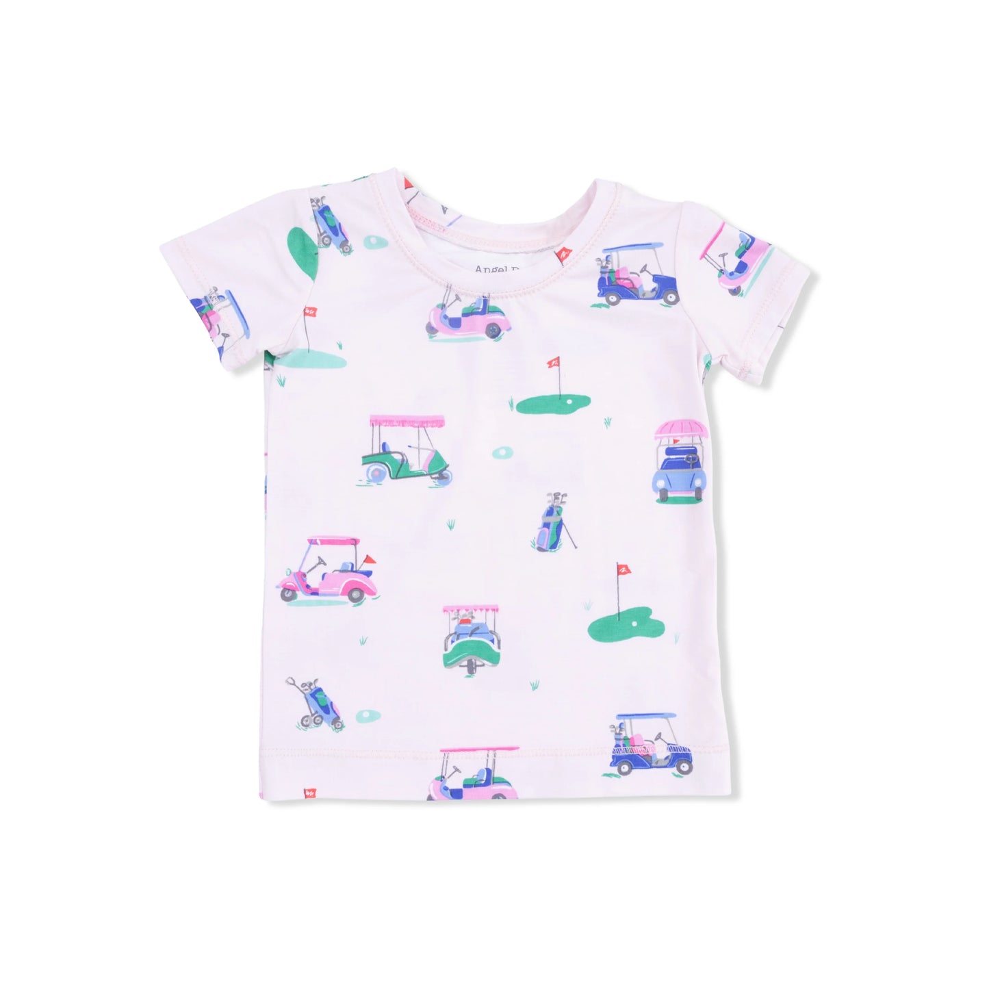 Vintage Golf Carts Pink Short Sleeve Loungewear Set