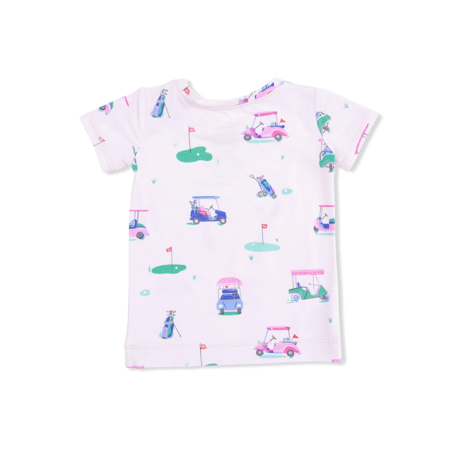 Vintage Golf Carts Pink Short Sleeve Loungewear Set