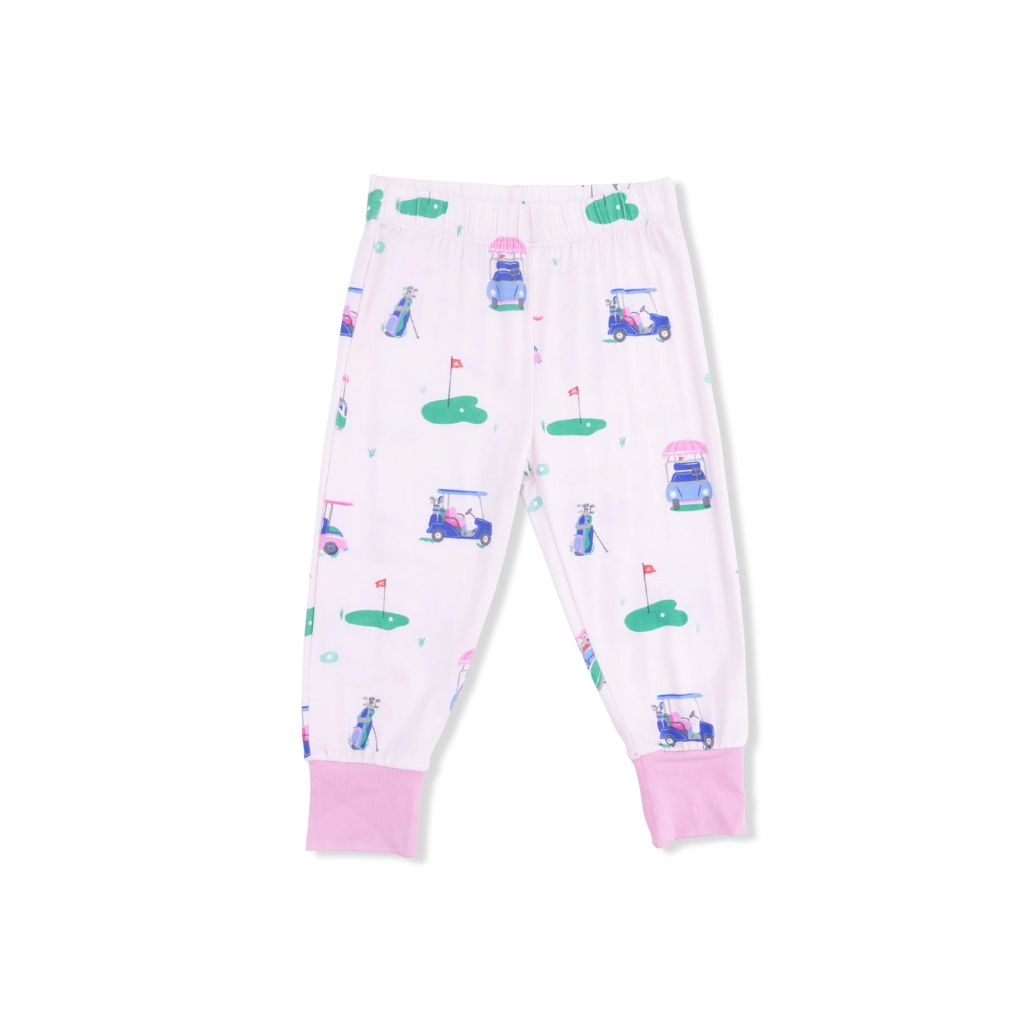 Vintage Golf Carts Pink Short Sleeve Loungewear Set