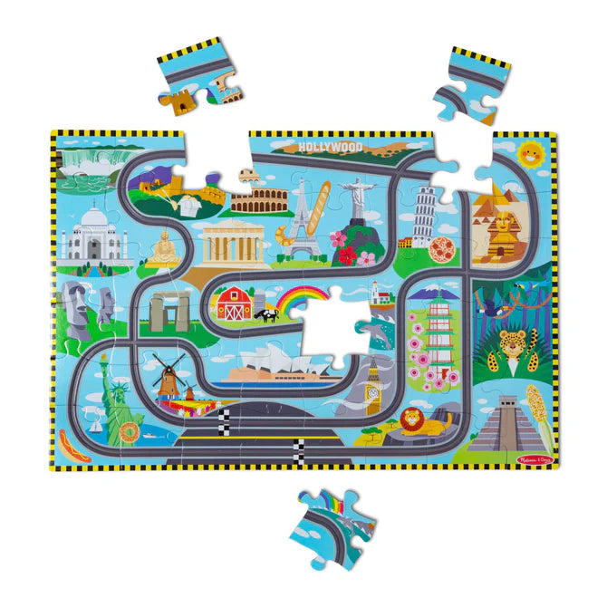 Race Track Floor Puzzle & Play Set