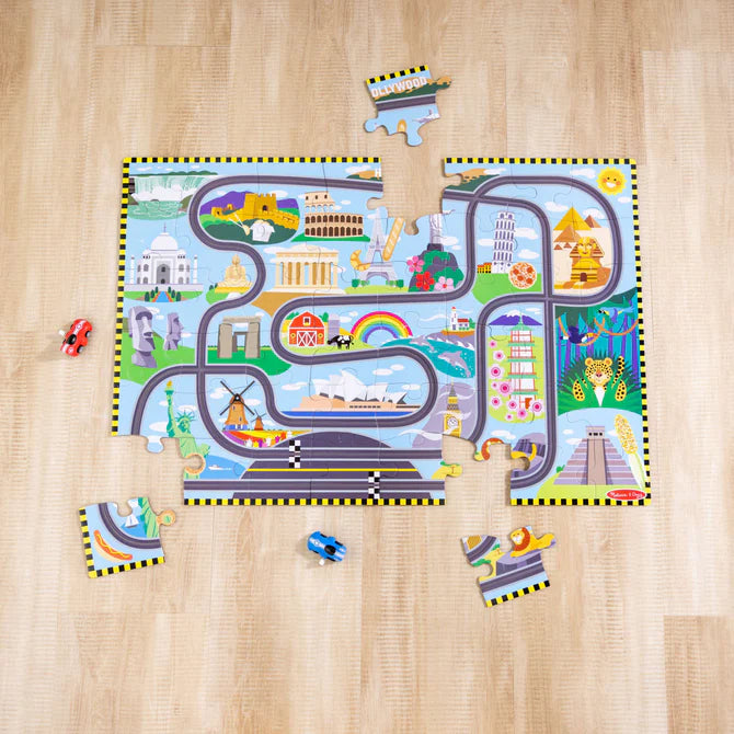 Race Track Floor Puzzle & Play Set