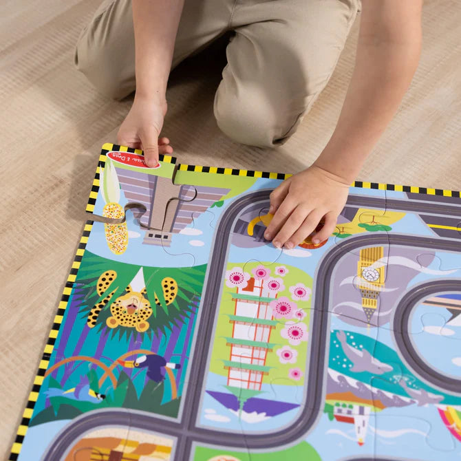 Race Track Floor Puzzle & Play Set