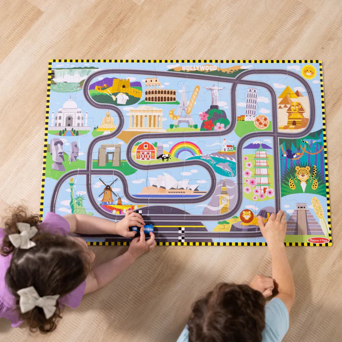 Race Track Floor Puzzle & Play Set