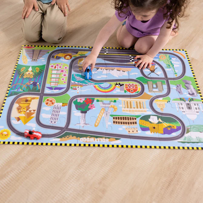 Race Track Floor Puzzle & Play Set