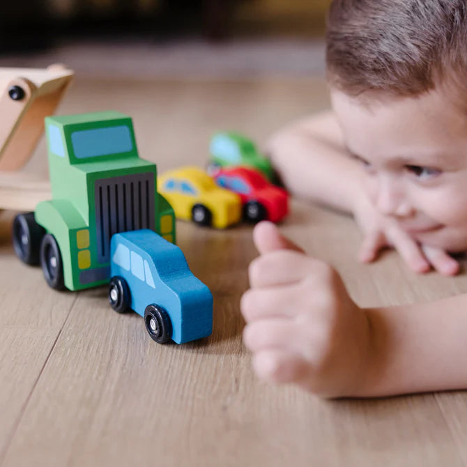 Car Carrier Truck & Cars Wooden Toy Set