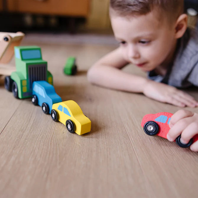 Car Carrier Truck & Cars Wooden Toy Set