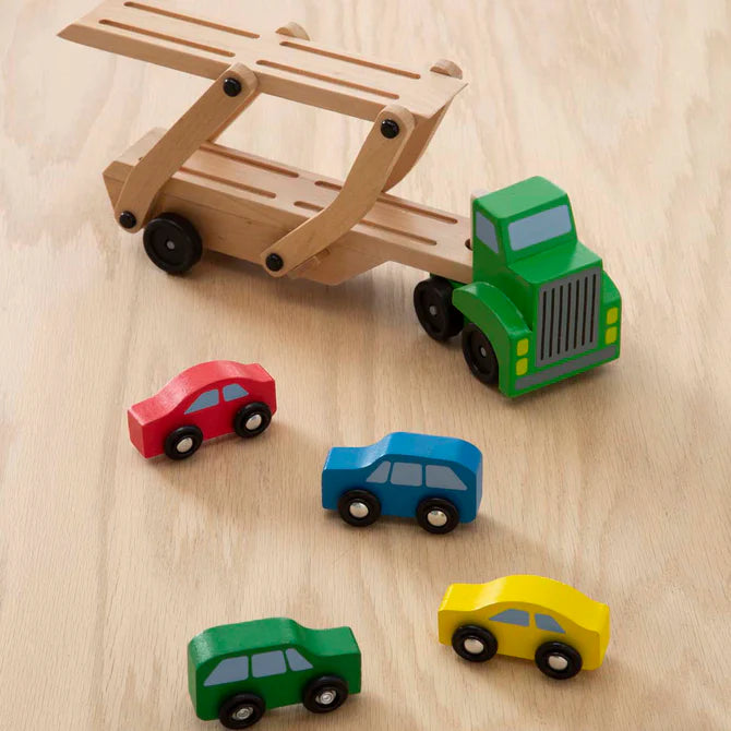 Car Carrier Truck & Cars Wooden Toy Set