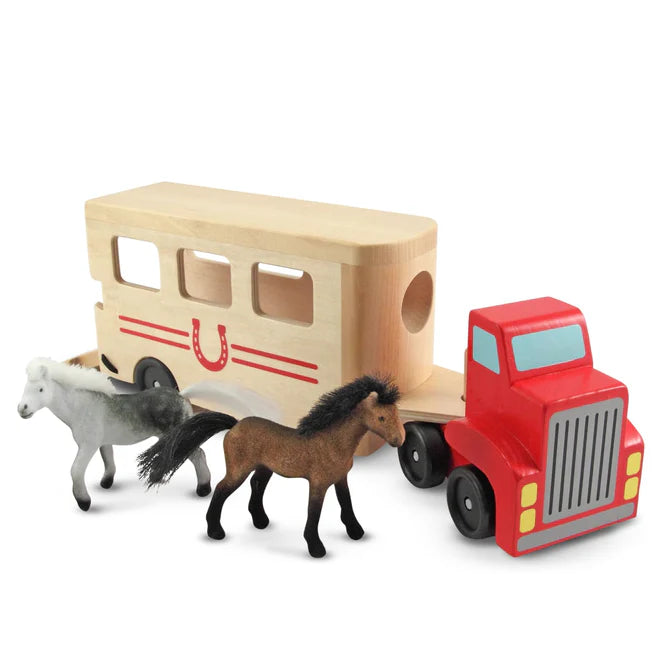 Horse Carrier Wooden Vehicles Play Set