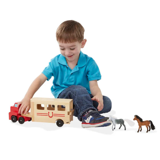 Horse Carrier Wooden Vehicles Play Set