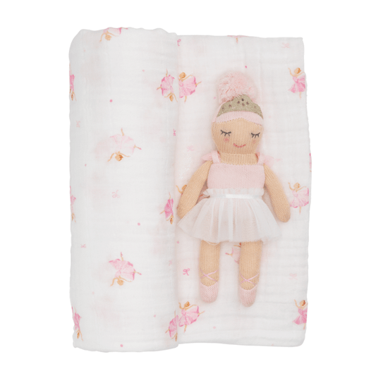 Ballerina Swaddle & Rattle