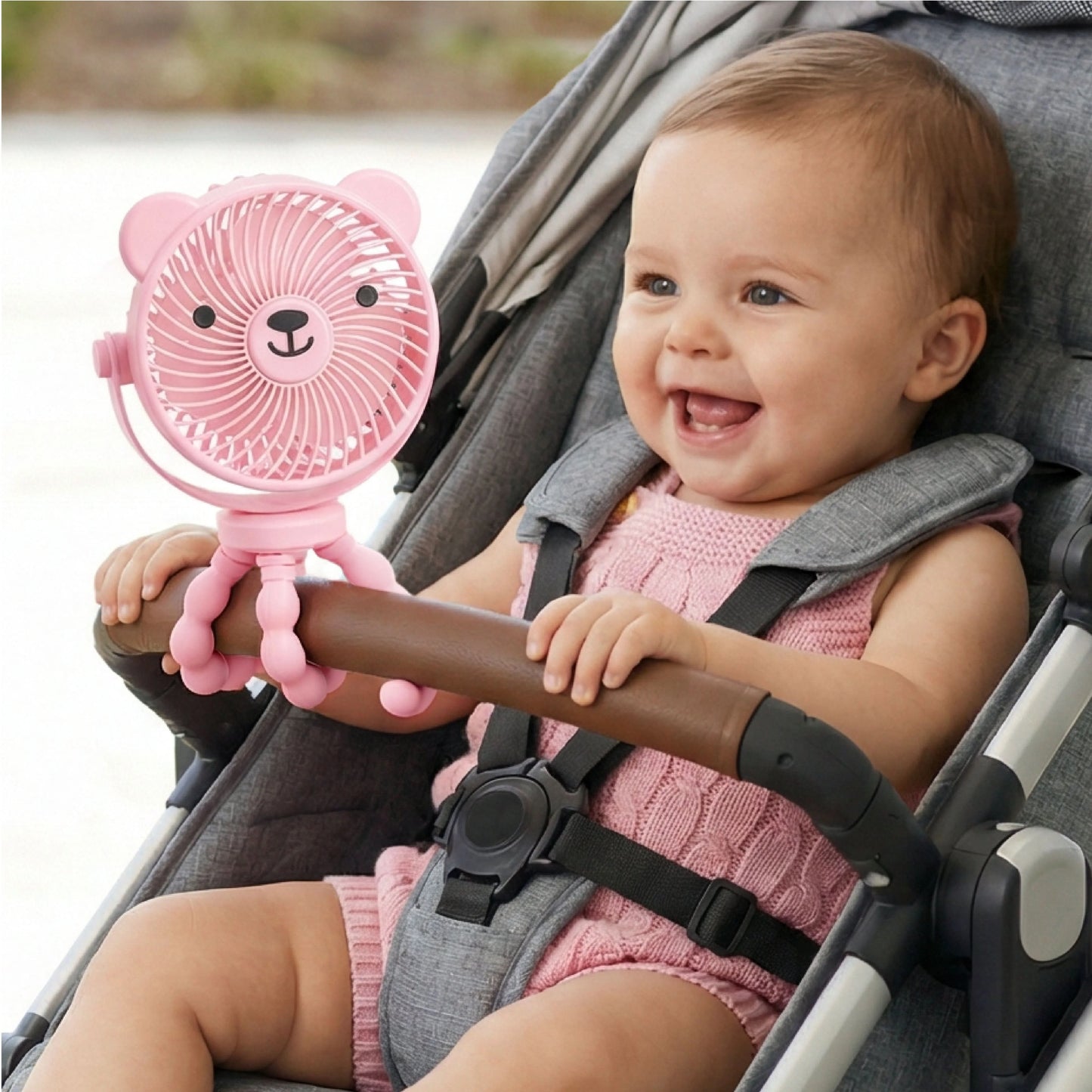 Pink Itzy Breeze 3-Speed Stroller Fan