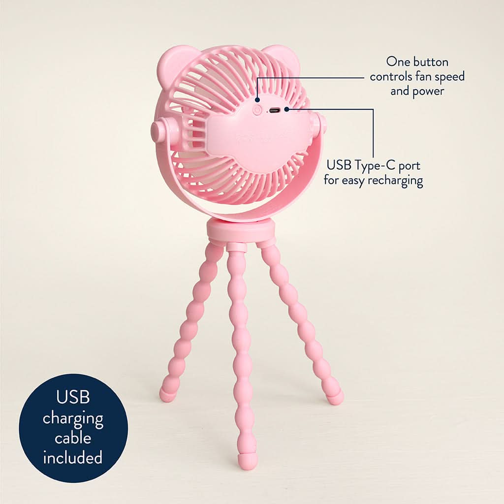 Pink Itzy Breeze 3-Speed Stroller Fan