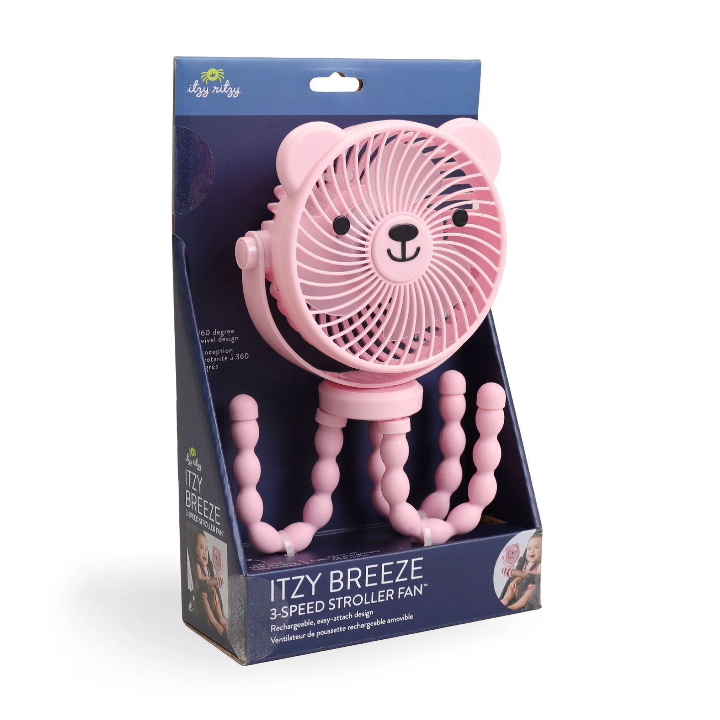 Pink Itzy Breeze 3-Speed Stroller Fan