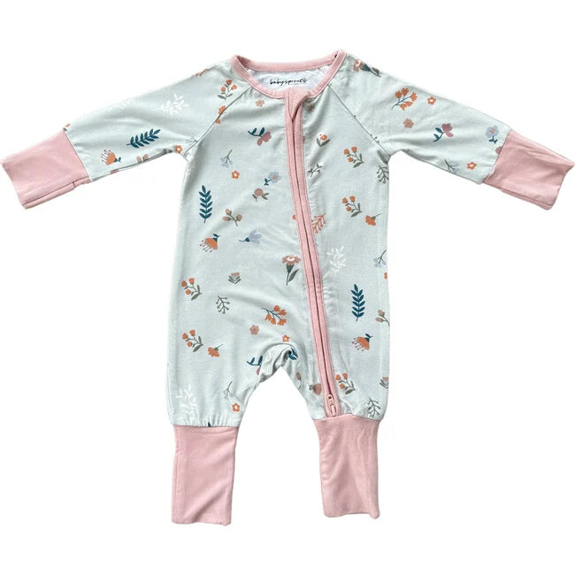 Botanical Long Sleeve Zip Romper