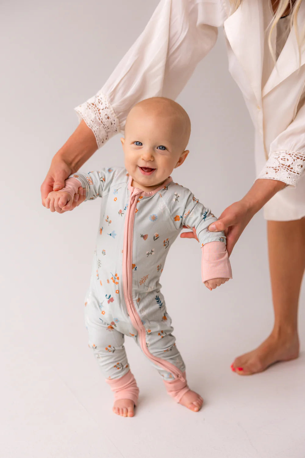 Botanical Long Sleeve Zip Romper