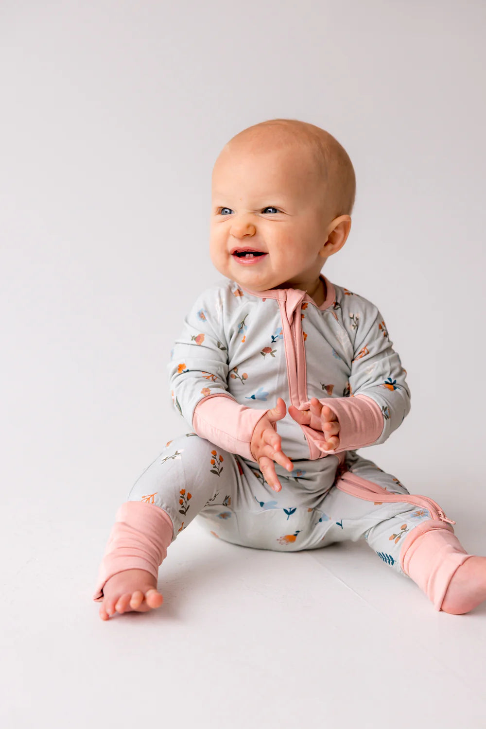 Botanical Long Sleeve Zip Romper