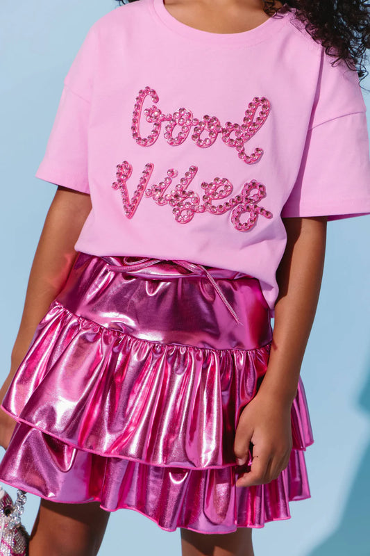 Metallic Ruffle Skort