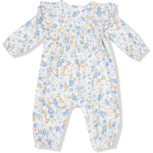 Sweet Rose Calico Petal Ruffle Romper