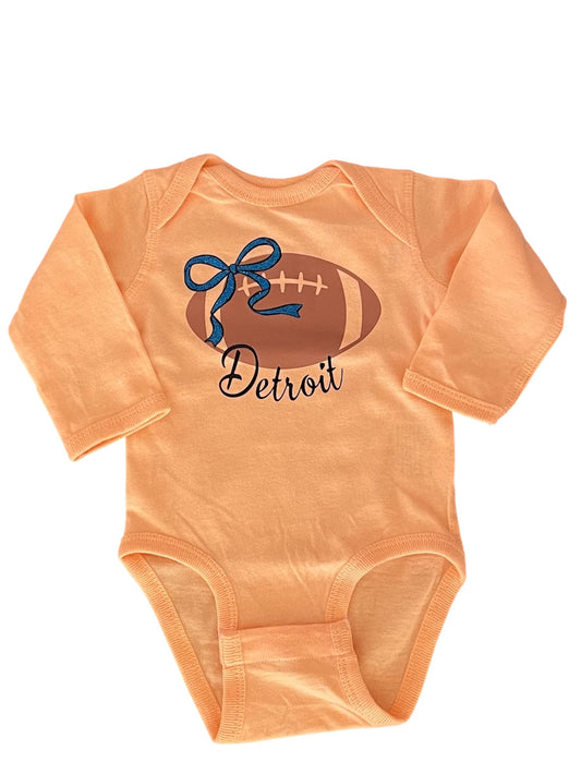 Lions Bow Football Onesie