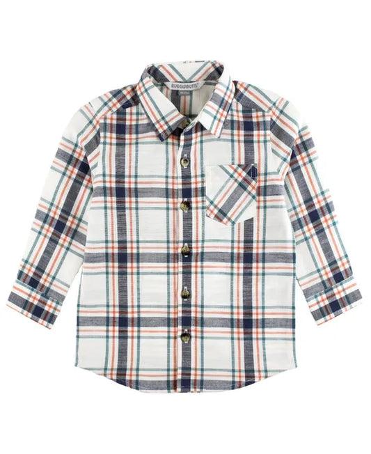 Fall Harvest Plaid Long Sleeve Button Down Shirt