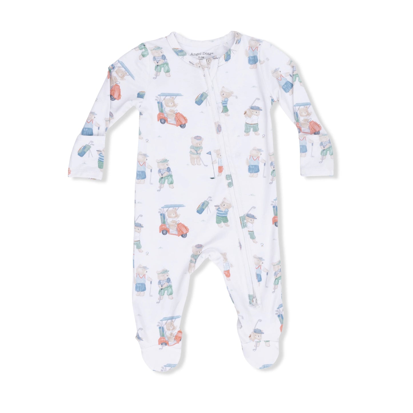 Golfing Teddy Bears 2 Way Zipper Footie
