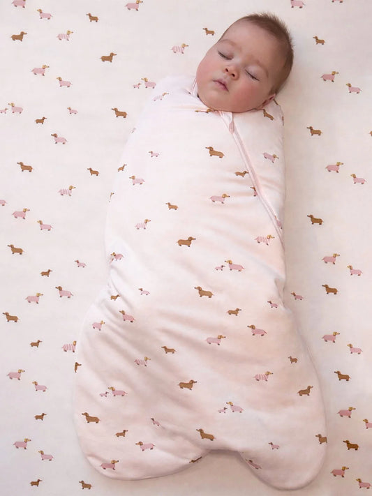 Gunamuna Bamboo Swaddle Sleep Bag 1.0 Tog Girl Dog