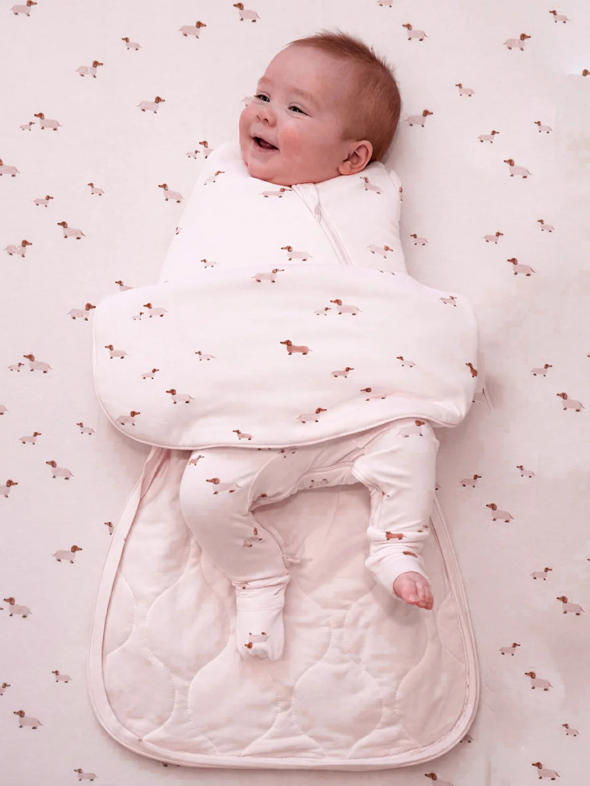 Gunamuna Bamboo Swaddle Sleep Bag 1.0 Tog Girl Dog