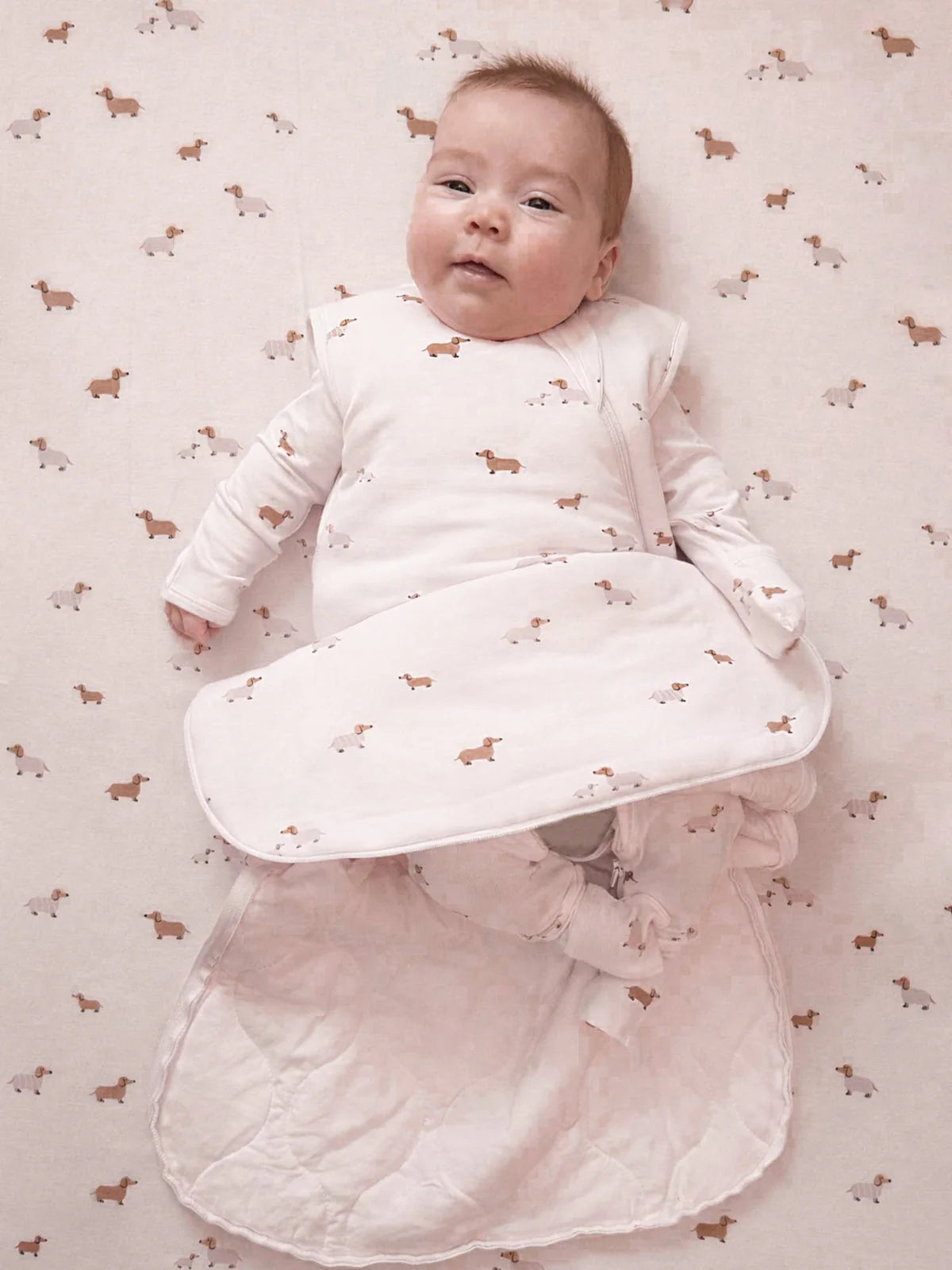 Gunamuna Bamboo Swaddle Sleep Bag 1.0 Tog Girl Dog