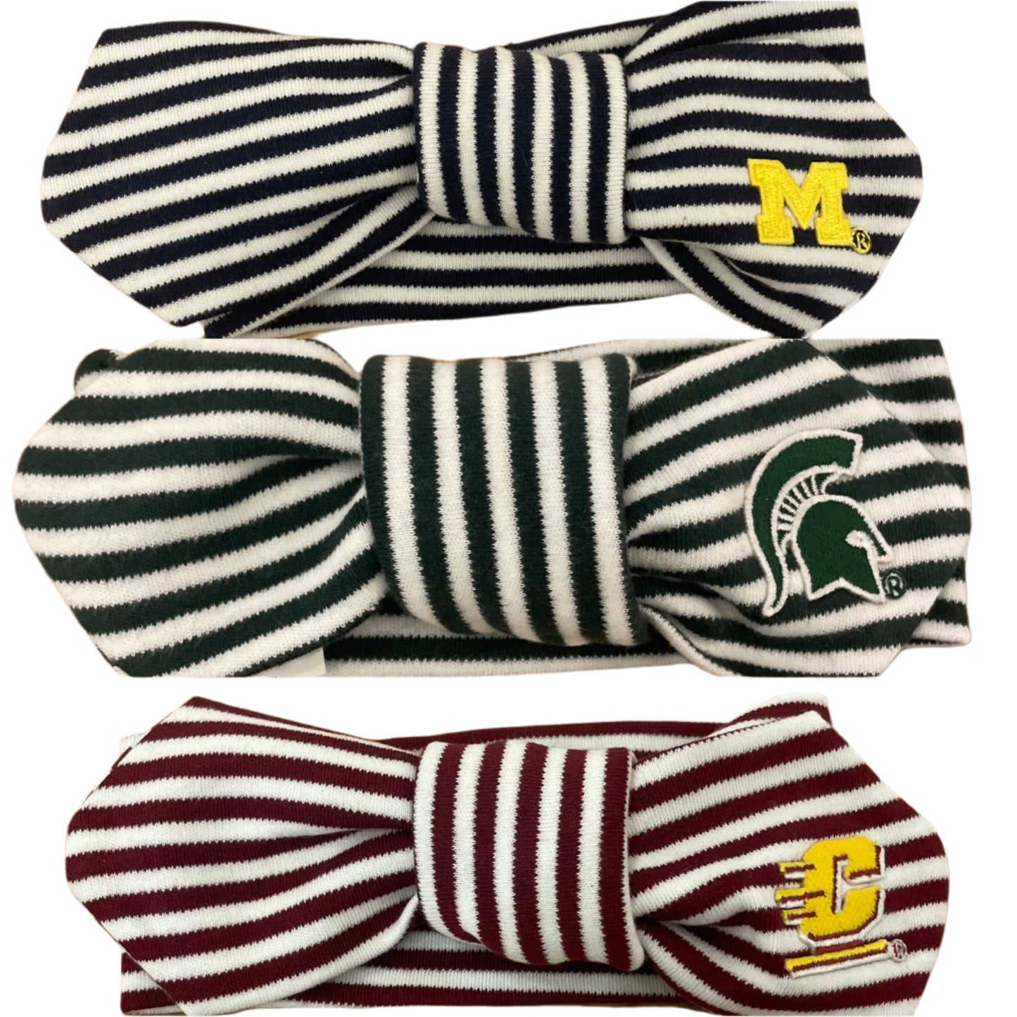 College Striped Hair Knot Headband