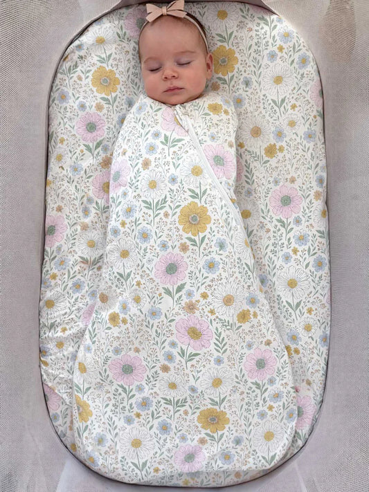 Gunamuna Bamboo Swaddle Sleep Bag 1.0 Tog Wildflower
