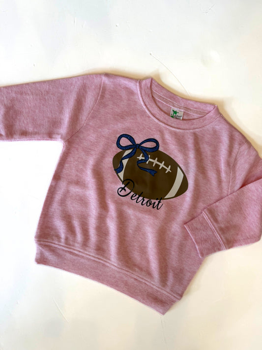 Detroit Football Bow Crewneck