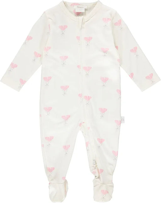 Heart Balloon Zipper Footie