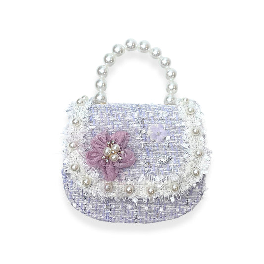 Floral Decor Tweed Purse