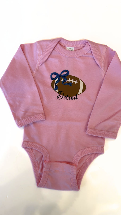Detroit Bow Football Onesie