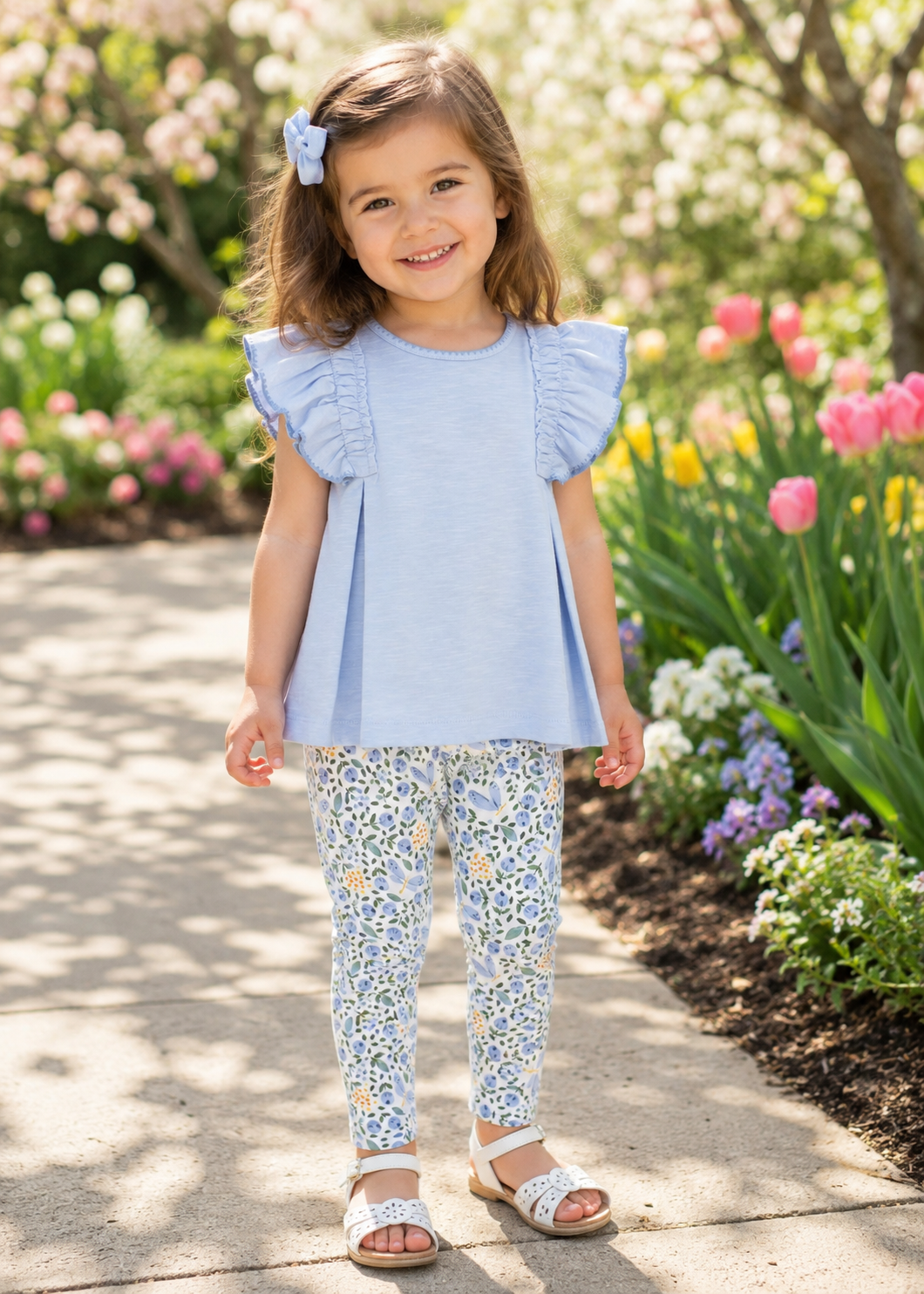 Blue Floral Legging Set