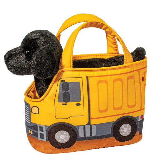 Construction Truck Sak With Black Lab