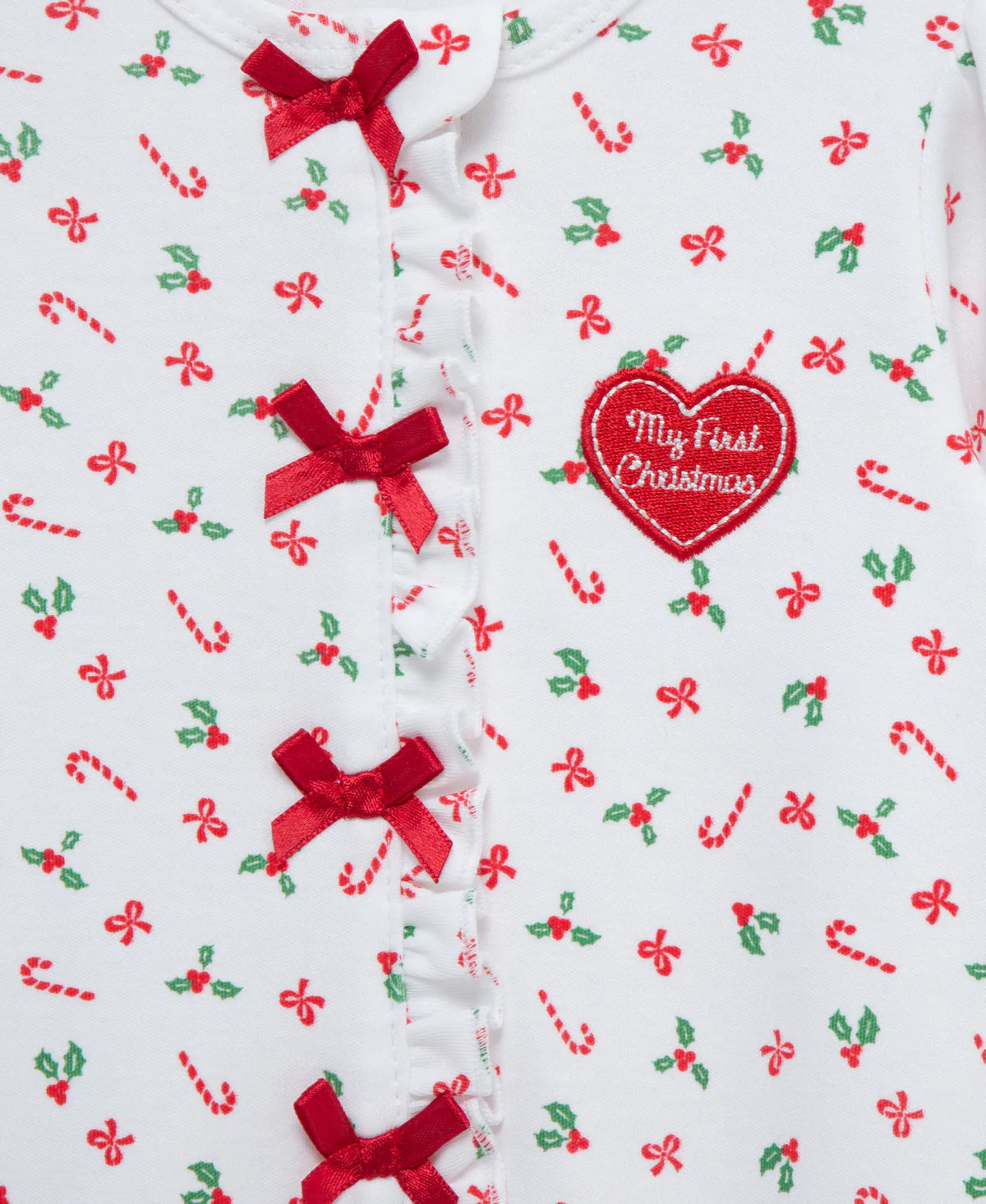 "My First Christmas" Candy Cane Footie Set