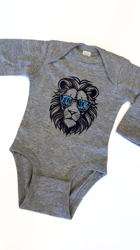 Detroit Lion Onesie Grey