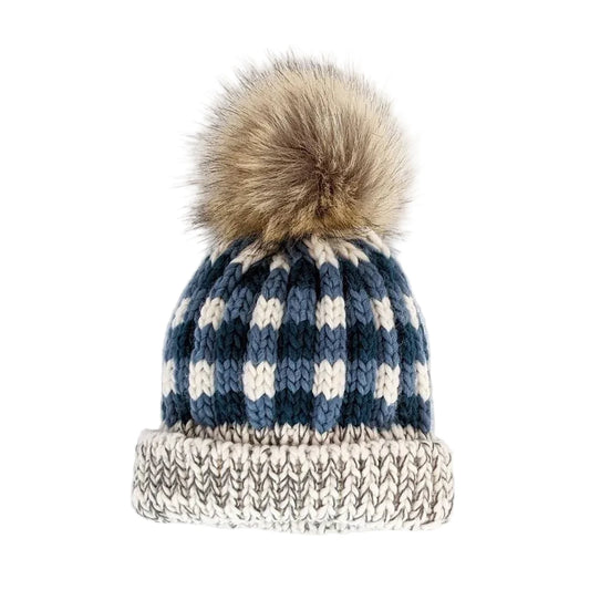 Atlantic Buffalo Check Pom Pom Beanie Hat