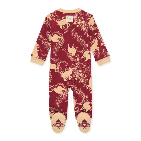 Starry Reindeer Organic Cotton Footed Zip Sleeper