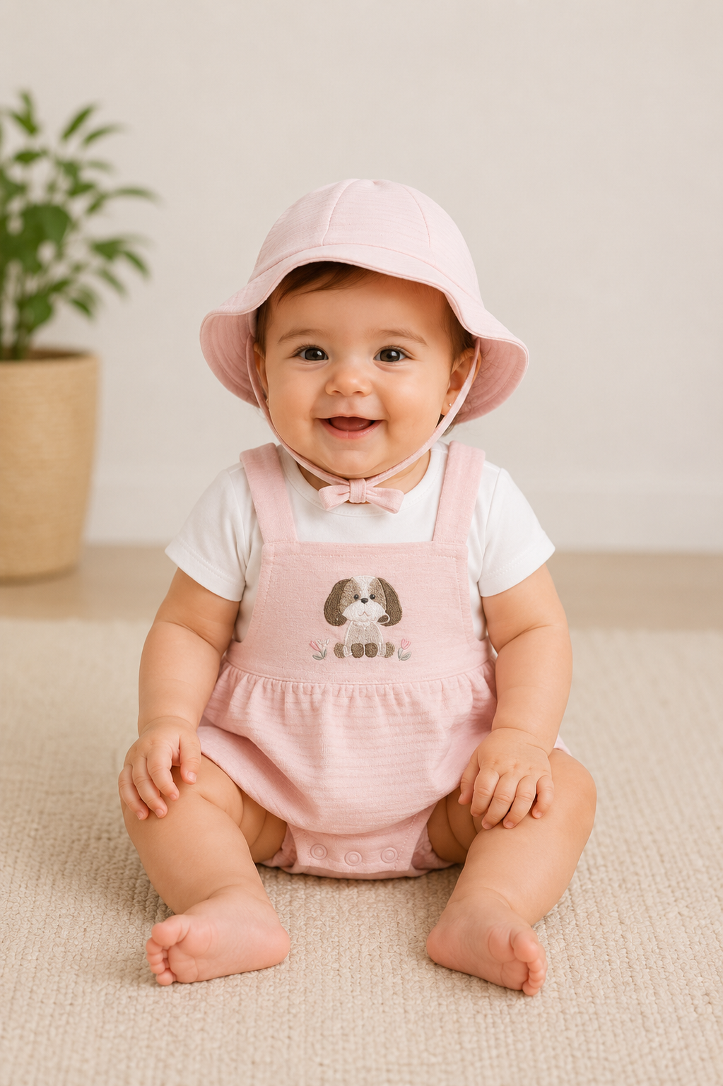 Puppy Skirted Bubble Set With Hat
