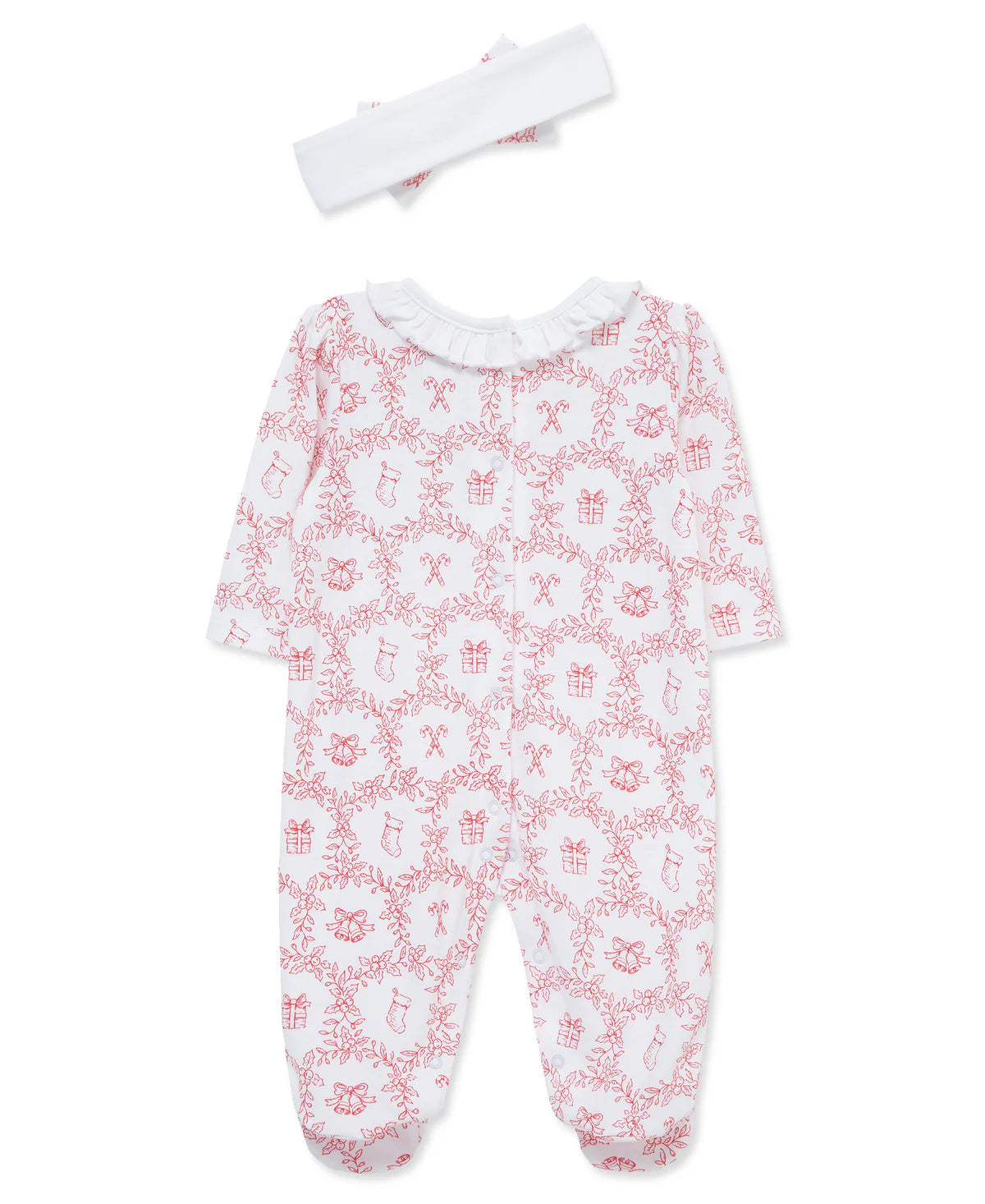 Festive Toile Footie & Headband