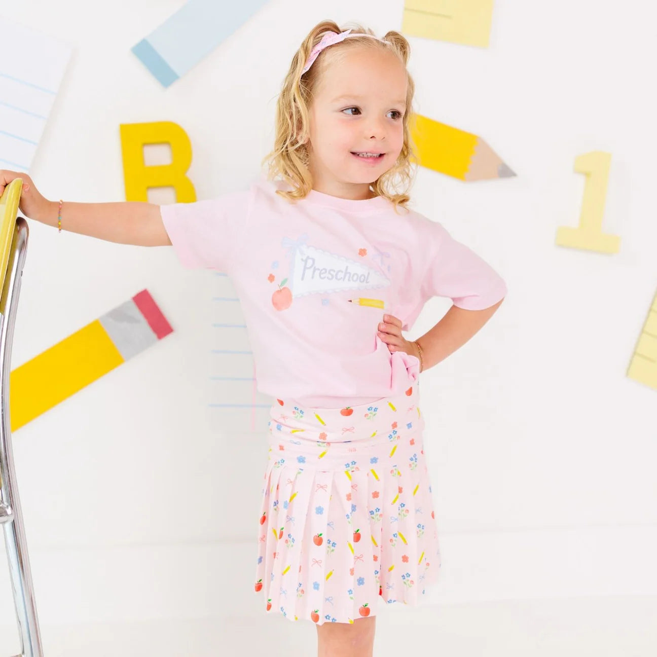 Preschool Bow Pennant Short Sleeve T-Shirt