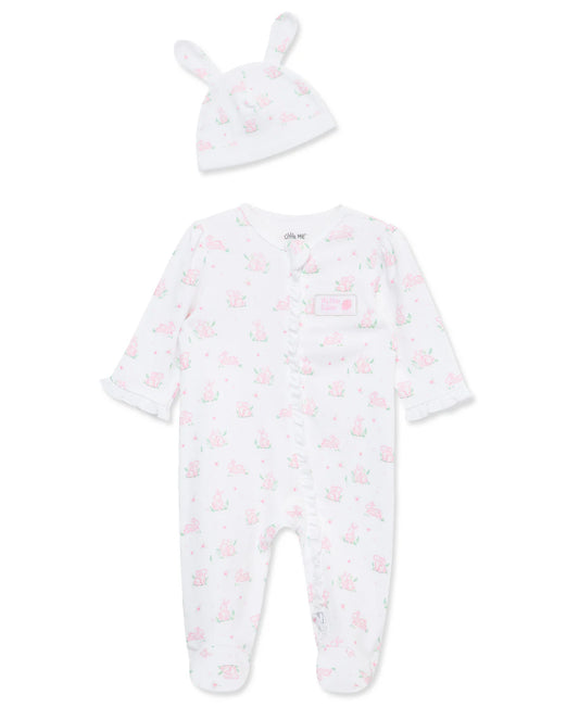 Bunny “My First Easter” Footie W/Hat Pink